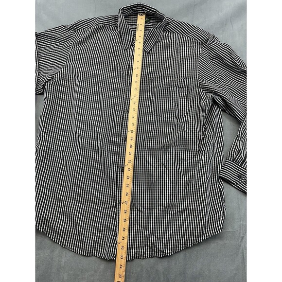 David Taylor Shirt Mens XL Black White Plaid Button Down Long Sleeve Pocket - Picture 7 of 9